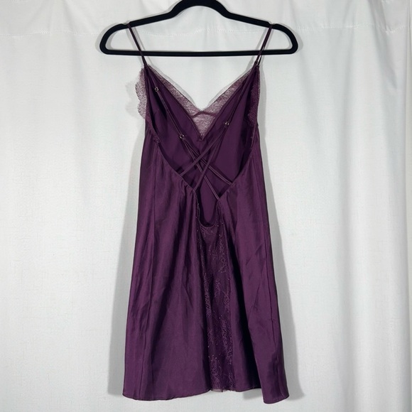 Victoria’s Secret Plum Satin Crossback Slip Dress - Picture 2 of 7